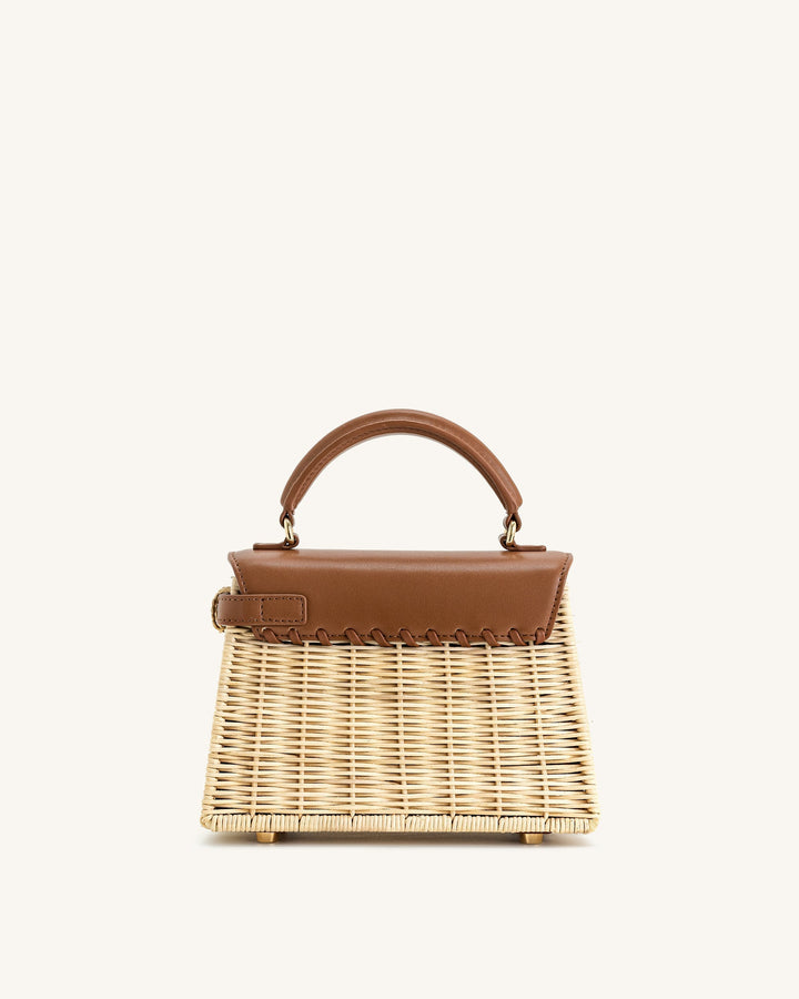 Elise Weaving  Handbag - Brown Rattan - Maison Léa &amp; Lou