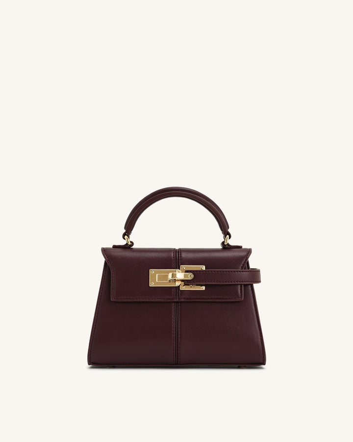 Elise Top Handle Bag - Deep Burgundy - Maison Léa &amp; Lou