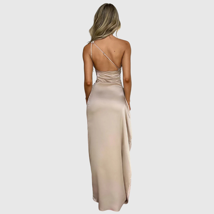 Araluen | Drape Satin Evening Gown - Maison Léa &amp; Lou