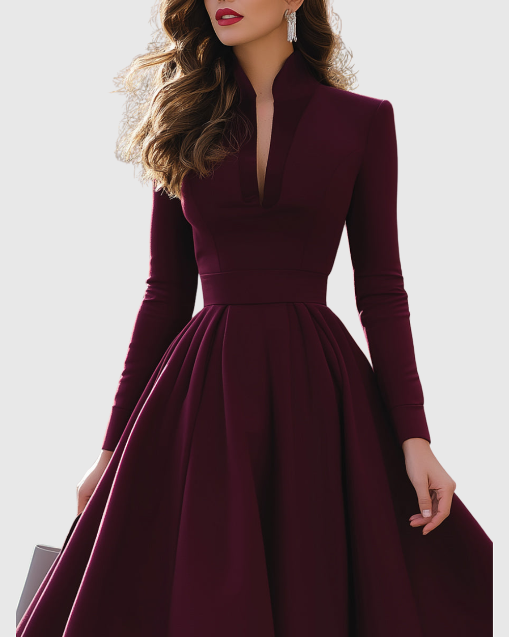 Avelina - V-Neck Midi Dress - Maison Léa & Lou
