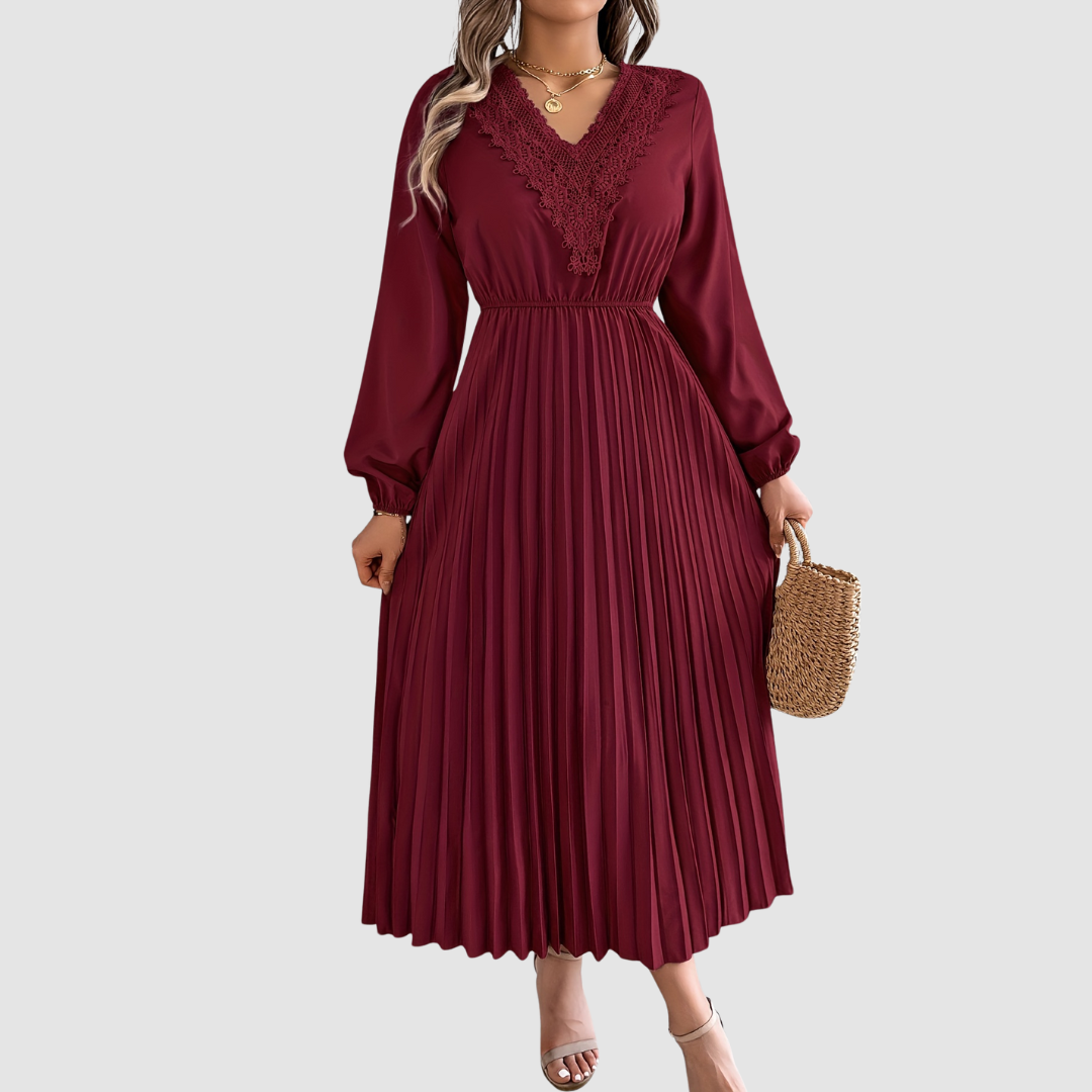 Rosalind Quinn | Lace V-Neck A-Line Dress - Maison Léa & Lou