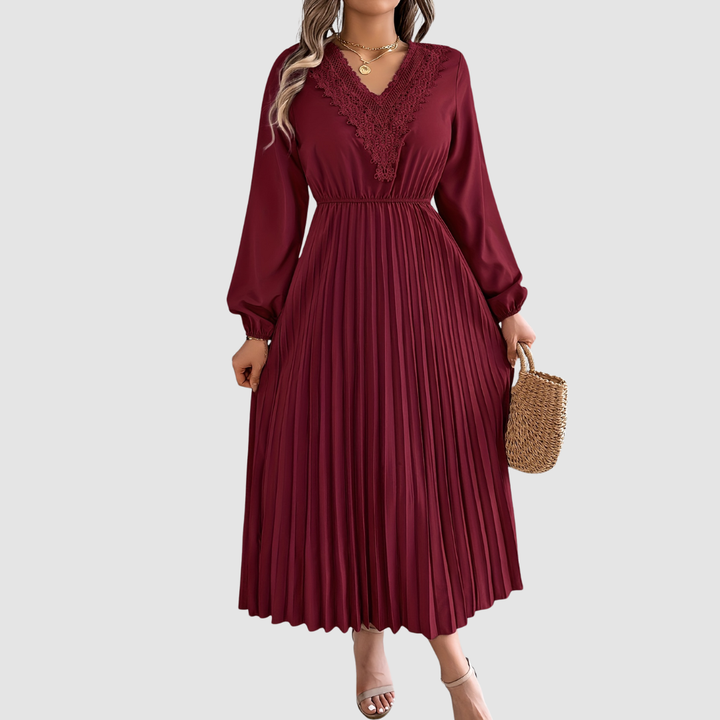 Rosalind Quinn | Lace V-Neck A-Line Dress - Maison Léa &amp; Lou