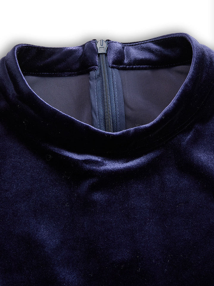 Sibella - Navy Long-Sleeve Midi Dress - Maison Léa &amp; Lou