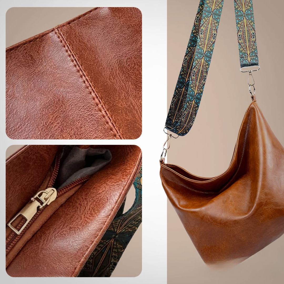 Linda - Vintage Charm Leather Shoulder Bag - Maison Léa &amp; Lou