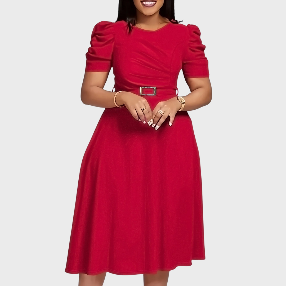 Harriet Bloom | Soft-Touch Ruched Midi Dress - Maison Léa &amp; Lou