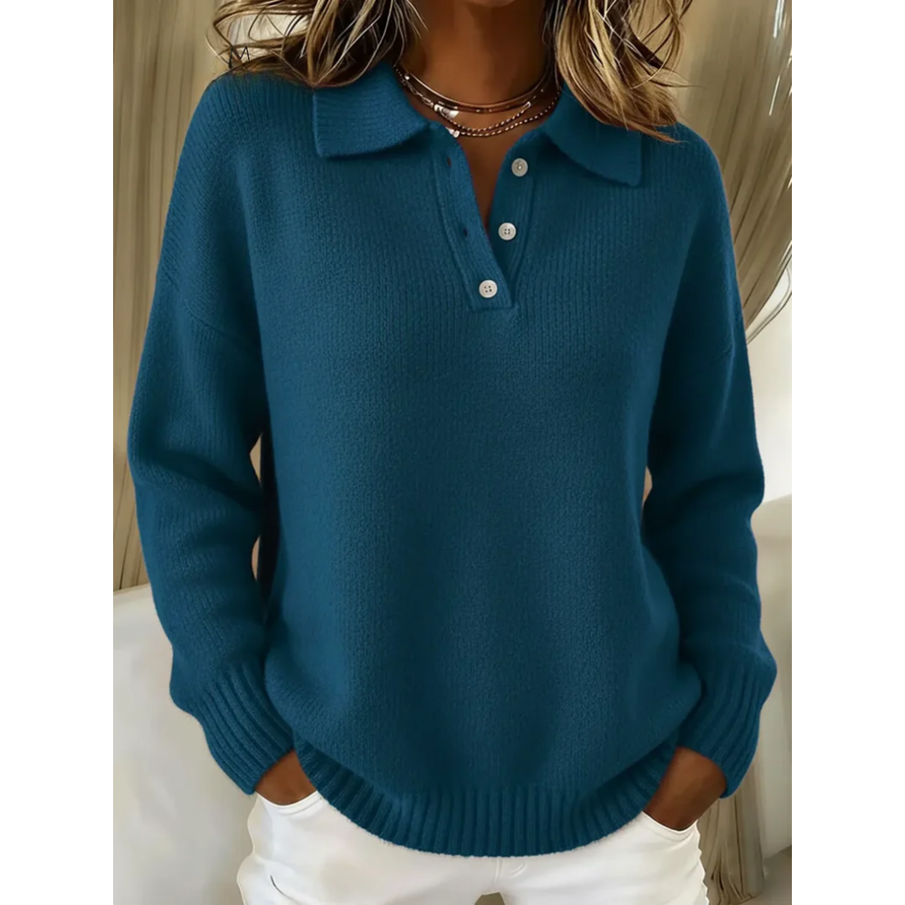 Bettina | Relaxed Collared Jumper - Maison Léa & Lou