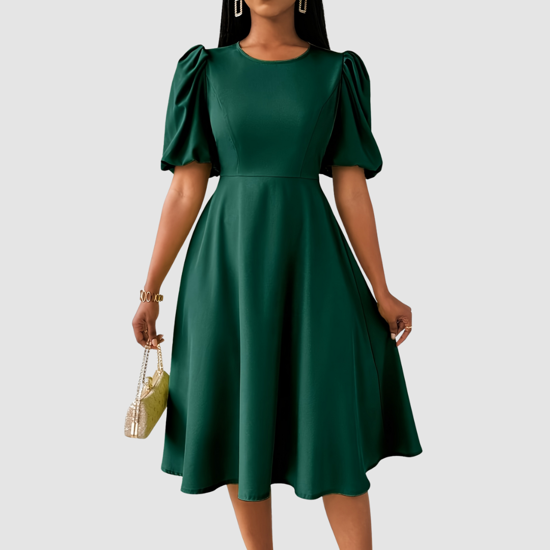 Clara Bloom | Refined Black Midi Dress - Maison Léa &amp; Lou