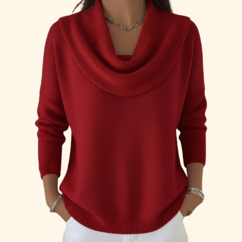 Darcy | Draped Cowl-Neck Sweater - Maison Léa & Lou