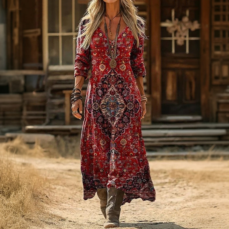 Ramona | Bohemian Ankle-Length Dress - Maison Léa & Lou