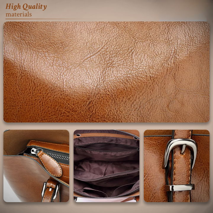 Jane - Timeless Vintage Leather Handbag - Maison Léa &amp; Lou
