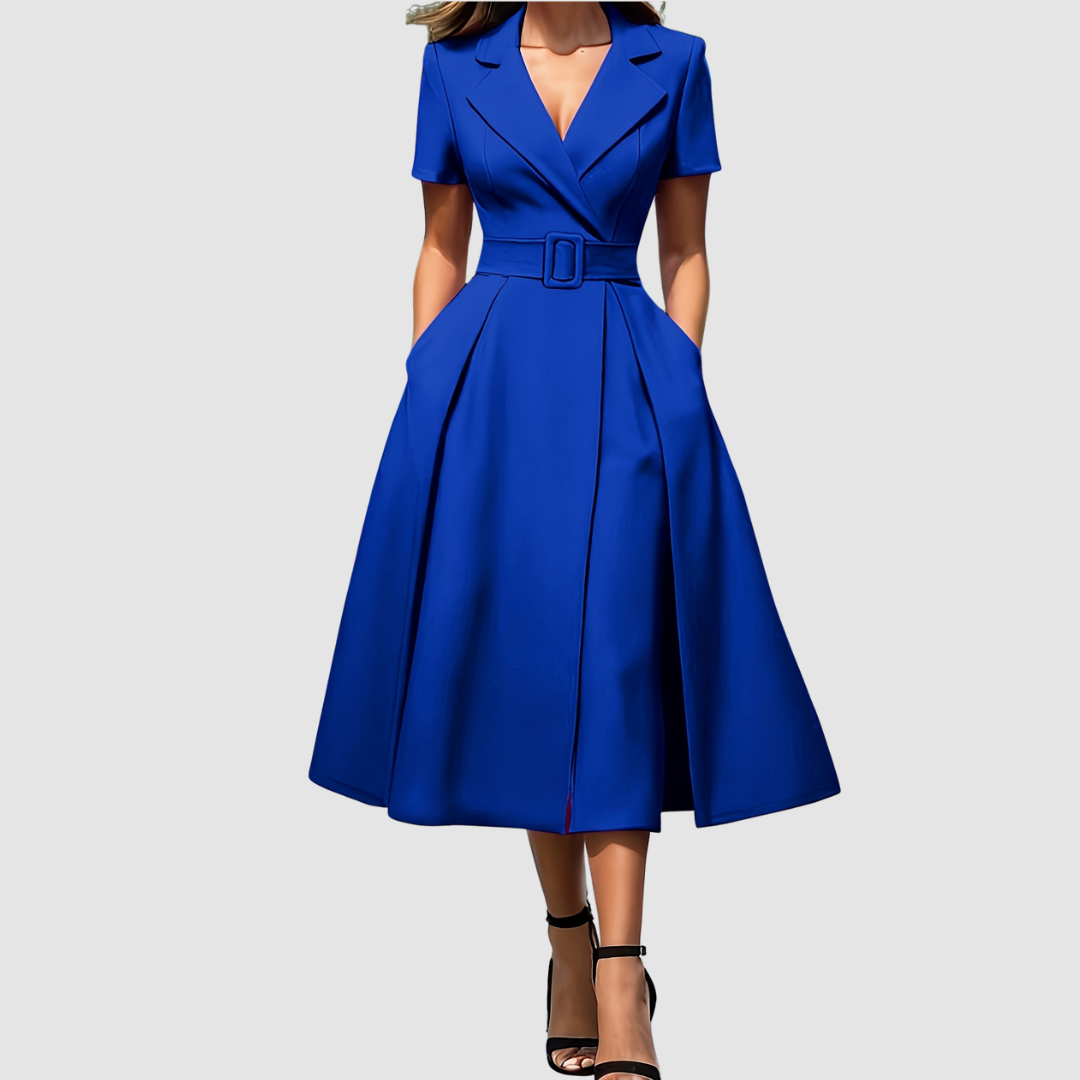 Celina Bloom - Elegant Black A-Line Dress - Maison Léa &amp; Lou