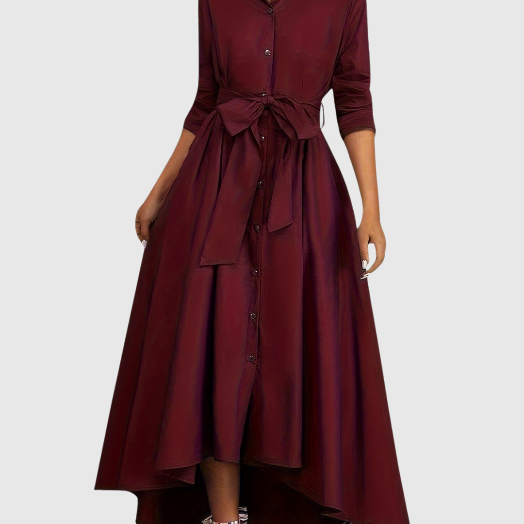 Livienne | Elegant Button-Front Maxi Dress - Maison Léa &amp; Lou