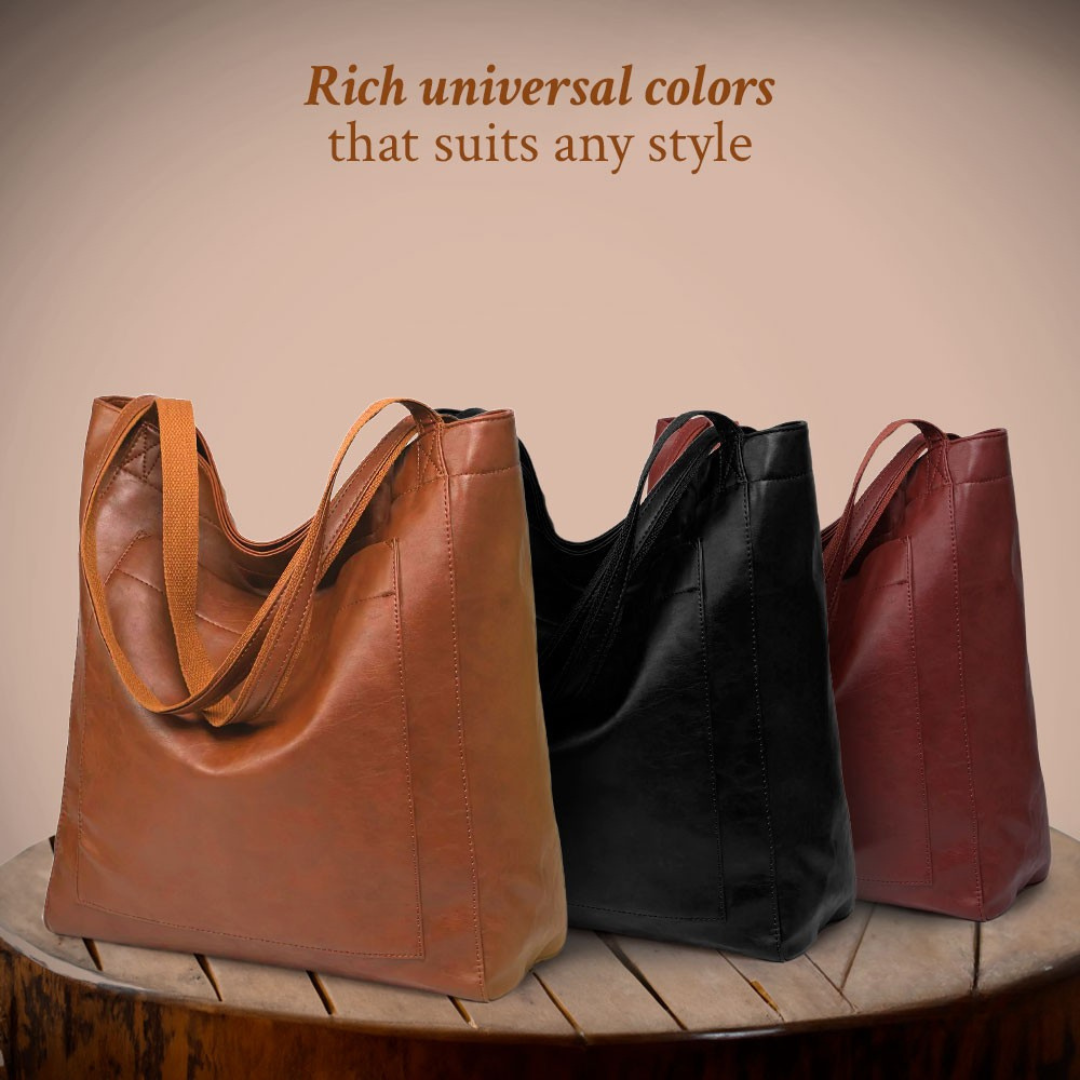 Carol - Modern Chic Leather Tote Bag - Maison Léa &amp; Lou
