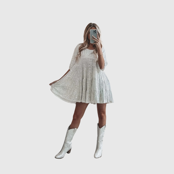 Fianna | Flowing Sequin Maxi Dress - Maison Léa &amp; Lou