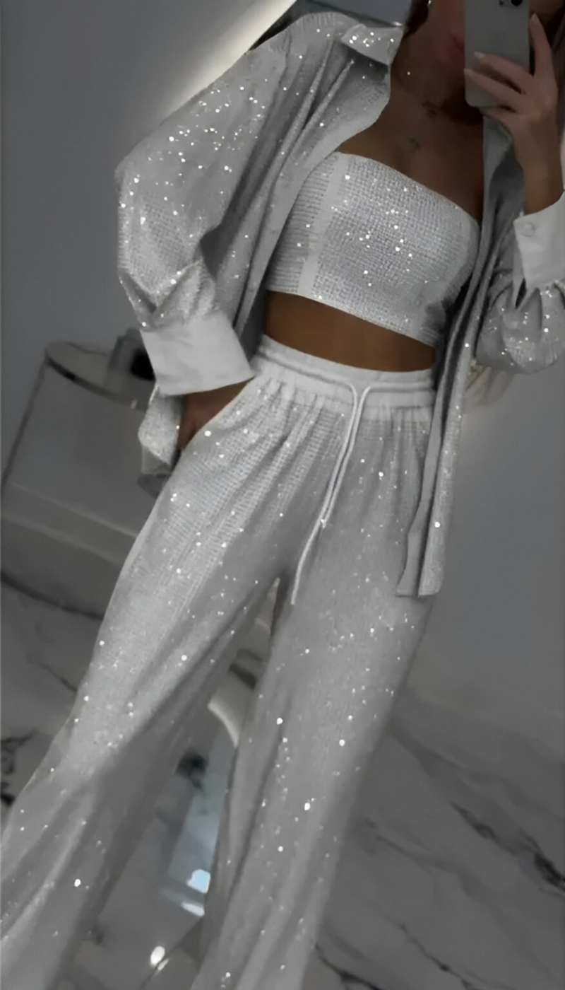 Fioralba | Sequin Lounge Set – Three Piece - Maison Léa & Lou