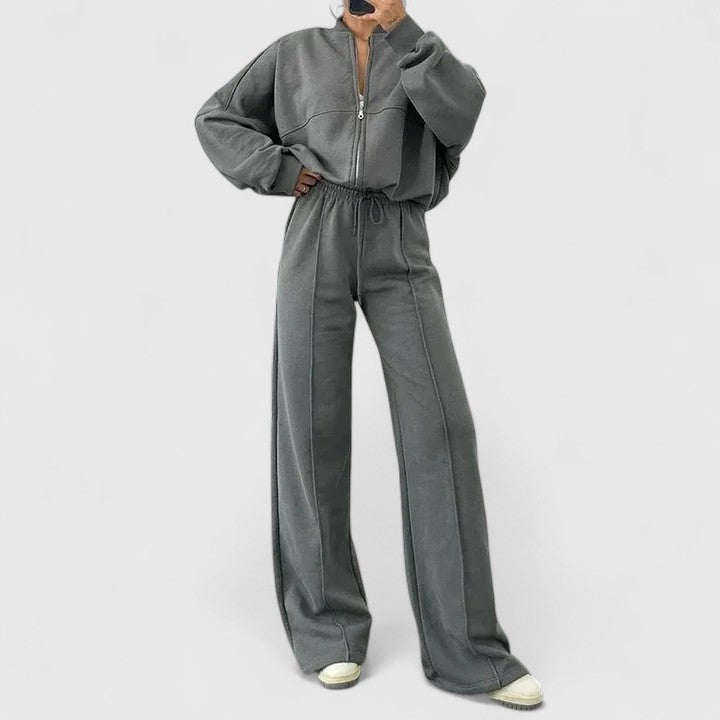 Suzanne | Relaxed Zip-Front Two-Piece Set - Maison Léa &amp; Lou
