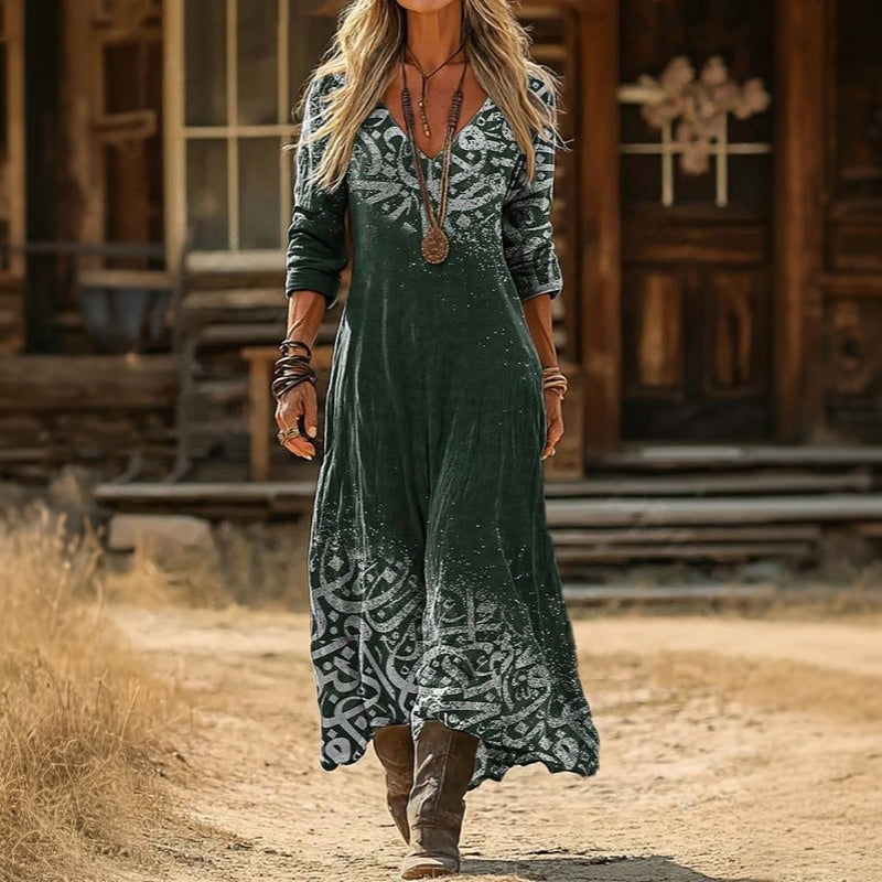 Dorothea | Artful Print Maxi Dress - Maison Léa & Lou