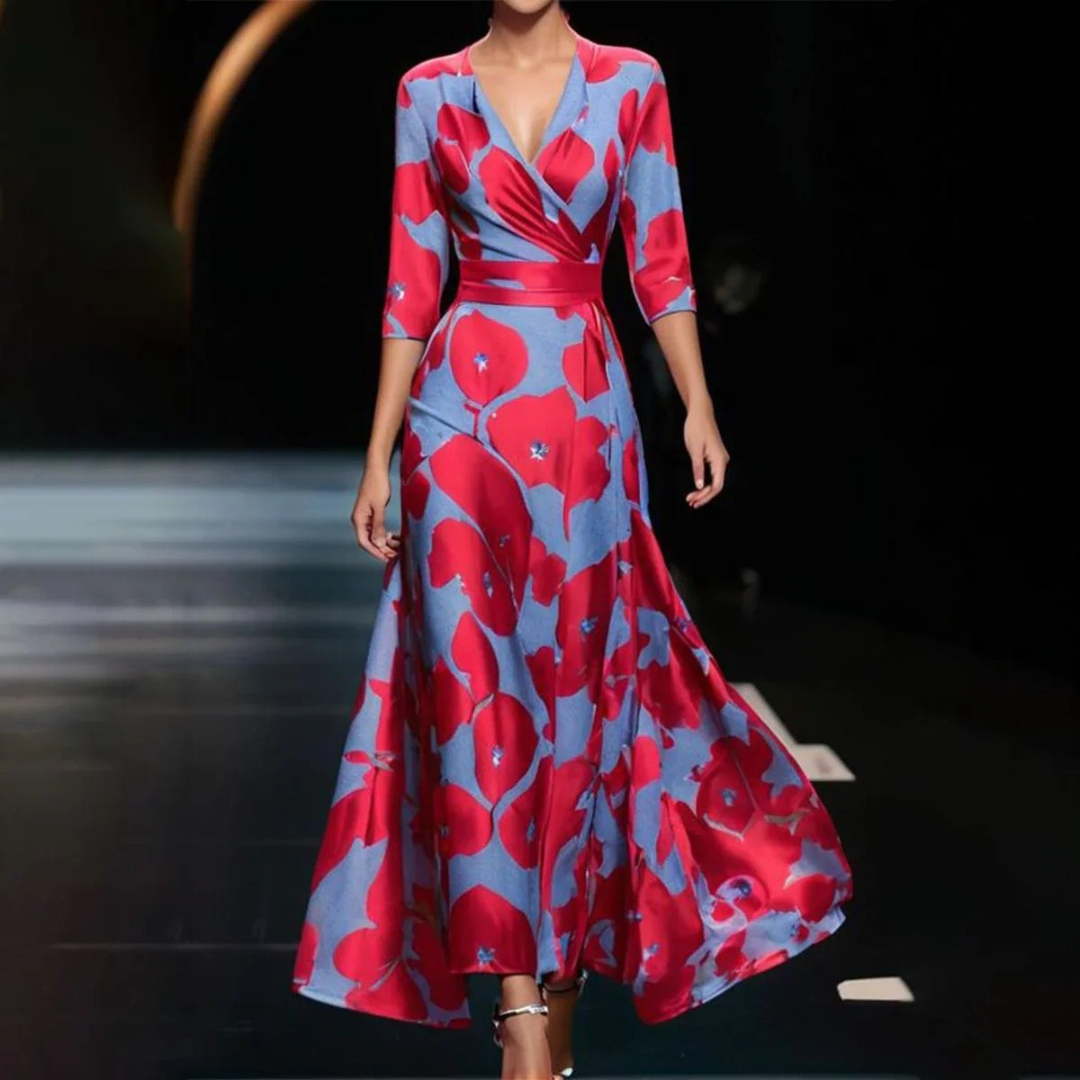 Vivian | Stylish Elegant Print Dress - Maison Léa & Lou