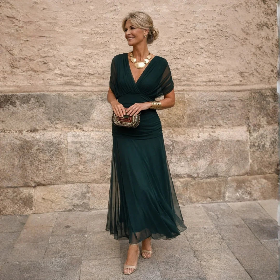 ELIZA™ – ELEGANT GREEN DRESS - Maison Léa & Lou
