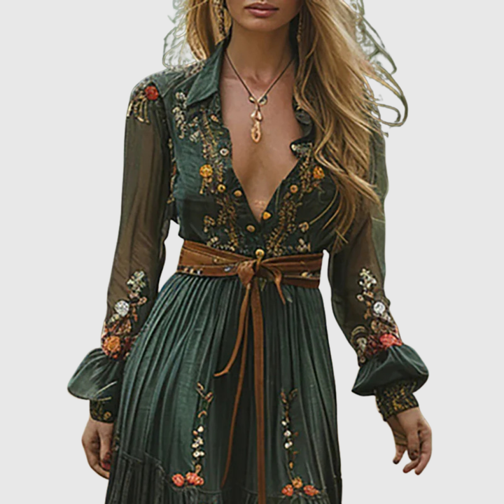 Alina Soleil - Romantic Boho Maxi Dress - Maison Léa &amp; Lou