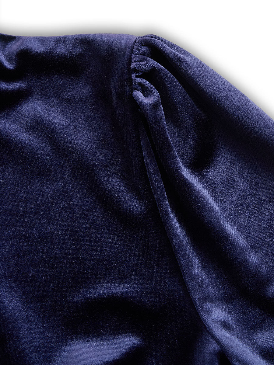 Sibella - Navy Long-Sleeve Midi Dress - Maison Léa &amp; Lou