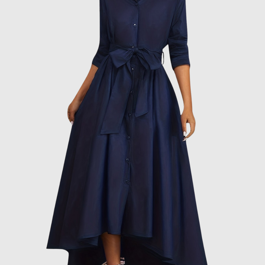 Livienne | Elegant Button-Front Maxi Dress - Maison Léa &amp; Lou