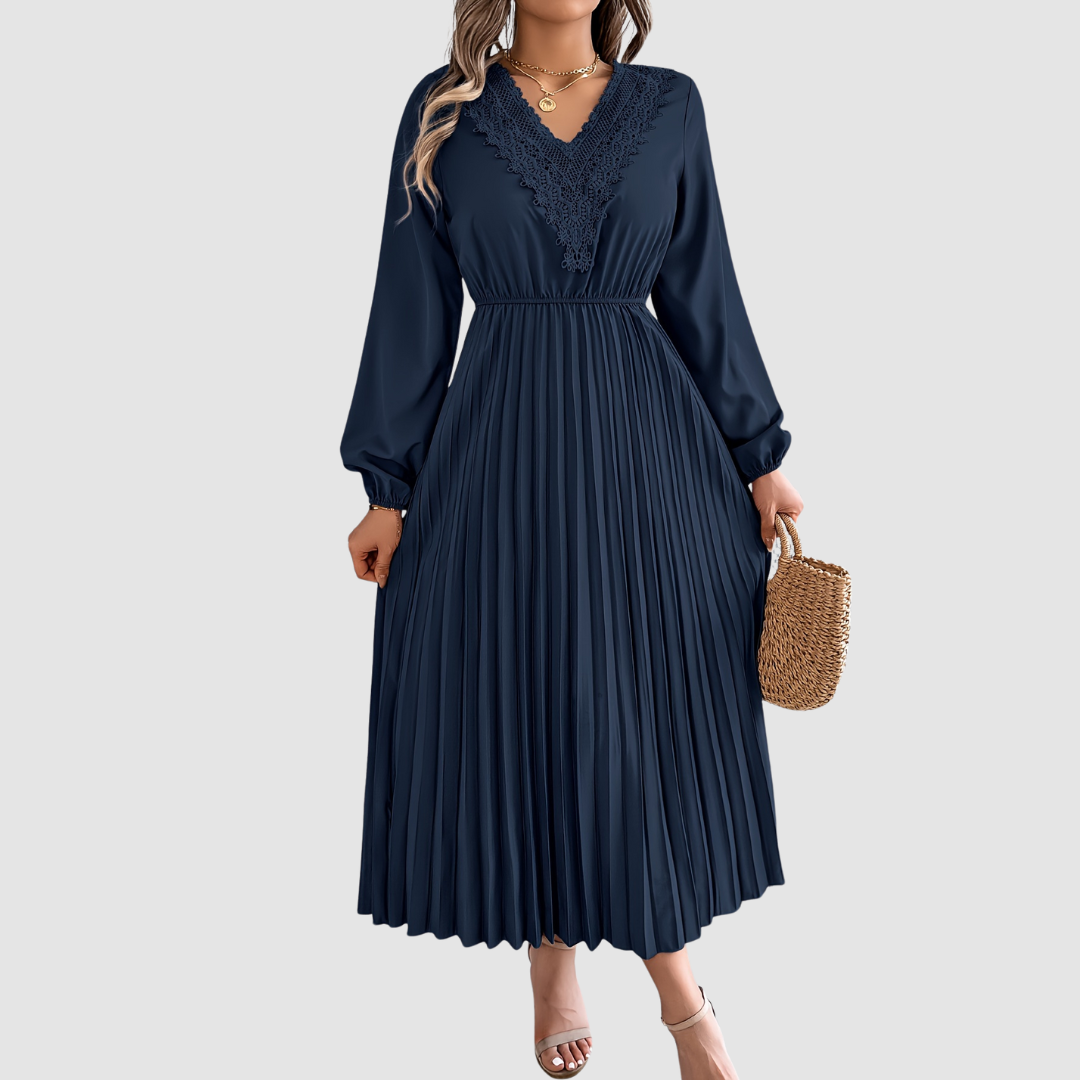 Rosalind Quinn | Lace V-Neck A-Line Dress - Maison Léa &amp; Lou