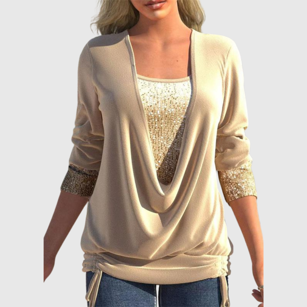 Odeline | Modern Sequin Layer Blouse - Maison Léa &amp; Lou