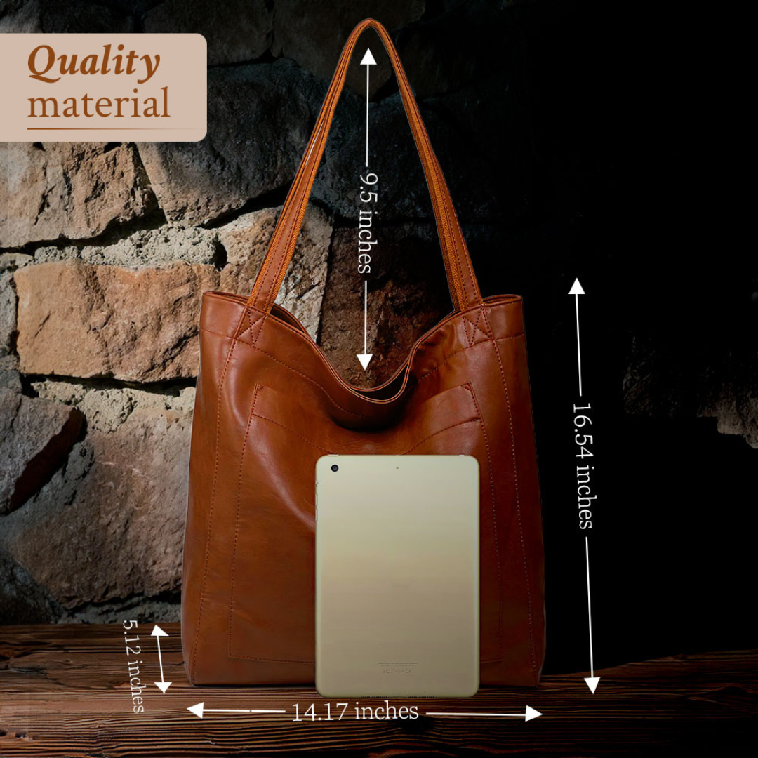 Carol - Modern Chic Leather Tote Bag - Maison Léa &amp; Lou