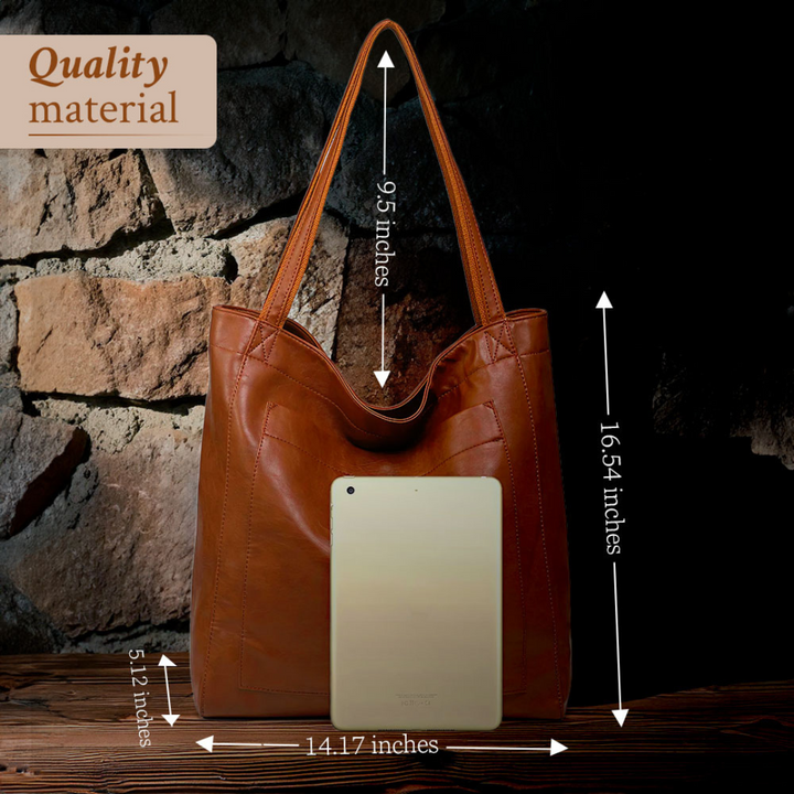 Carol - Modern Chic Leather Tote Bag - Maison Léa &amp; Lou