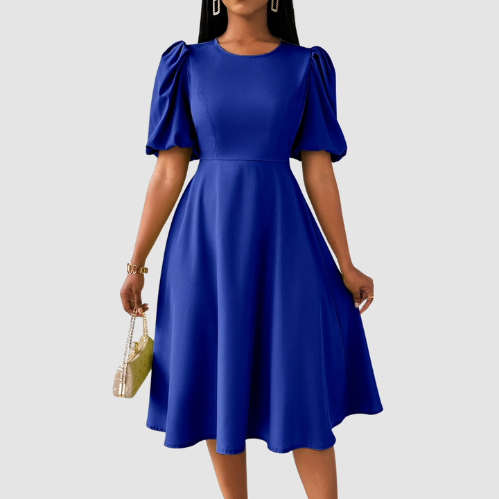 Clara Bloom | Refined Black Midi Dress - Maison Léa &amp; Lou