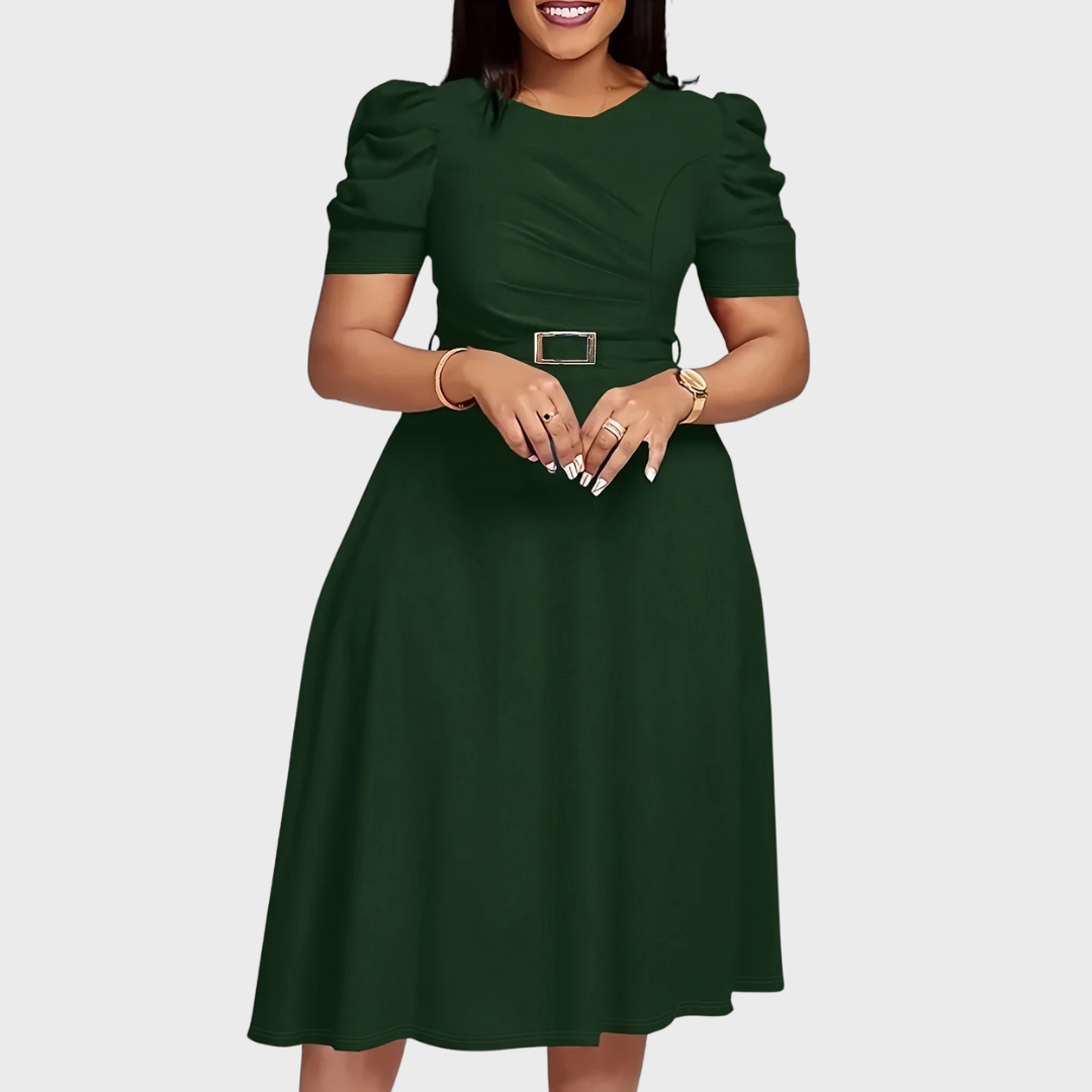 Harriet Bloom | Soft-Touch Ruched Midi Dress - Maison Léa &amp; Lou
