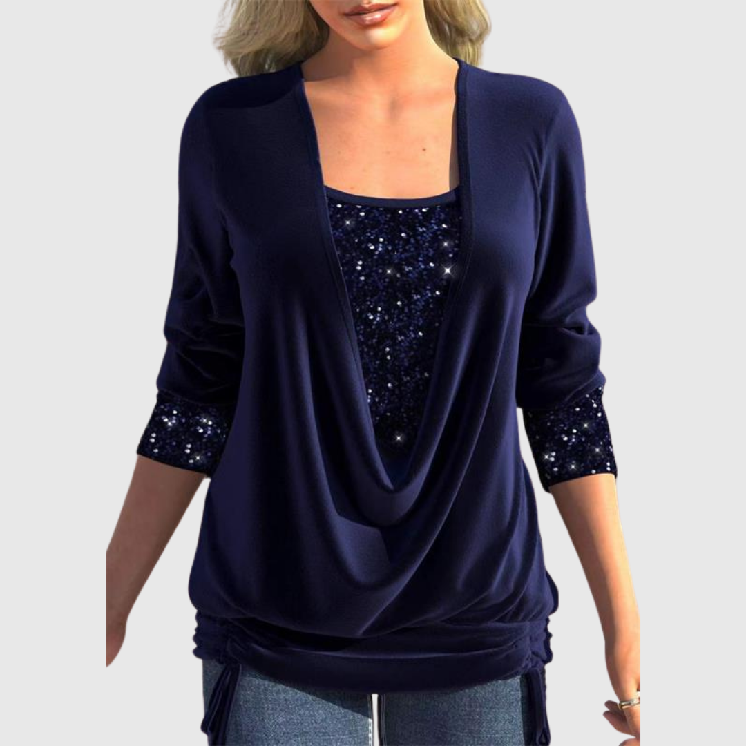 Odeline | Modern Sequin Layer Blouse - Maison Léa &amp; Lou
