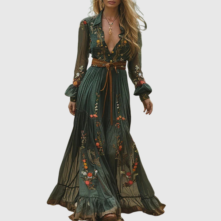 Alina Soleil - Romantic Boho Maxi Dress - Maison Léa &amp; Lou