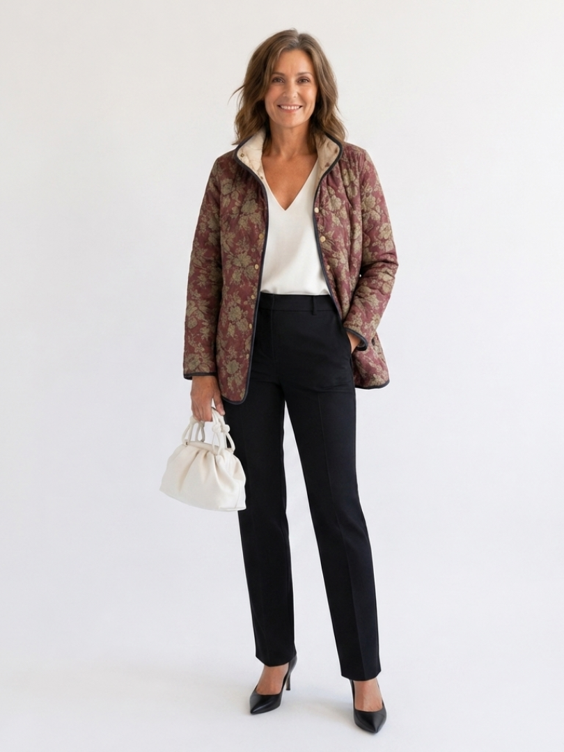 Corinne | Retro Floral Print Jacket - Maison Léa &amp; Lou