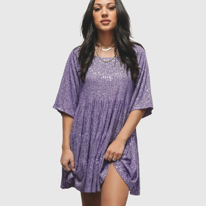 Fianna | Flowing Sequin Maxi Dress - Maison Léa &amp; Lou