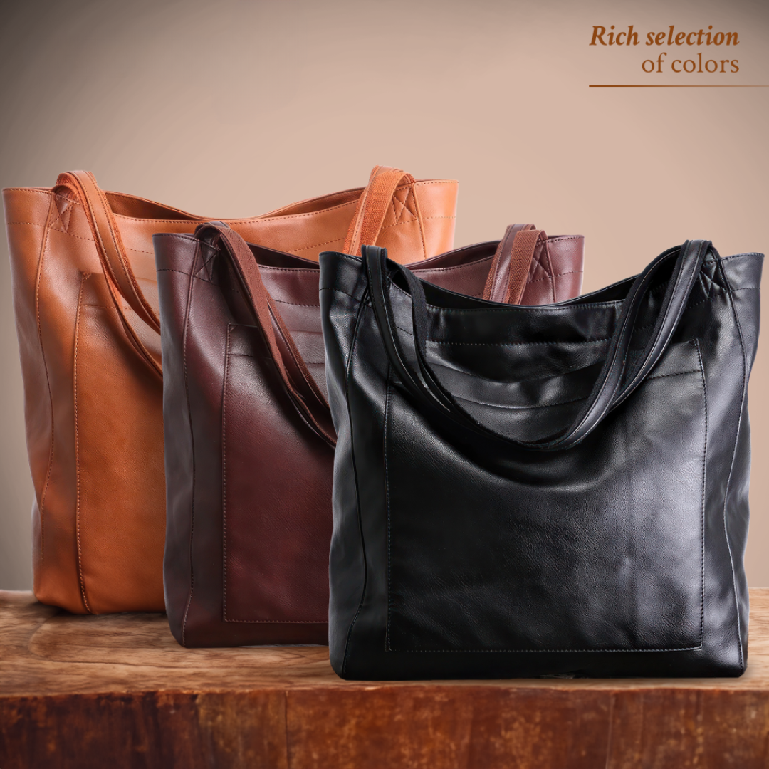 Carol - Modern Chic Leather Tote Bag - Maison Léa &amp; Lou