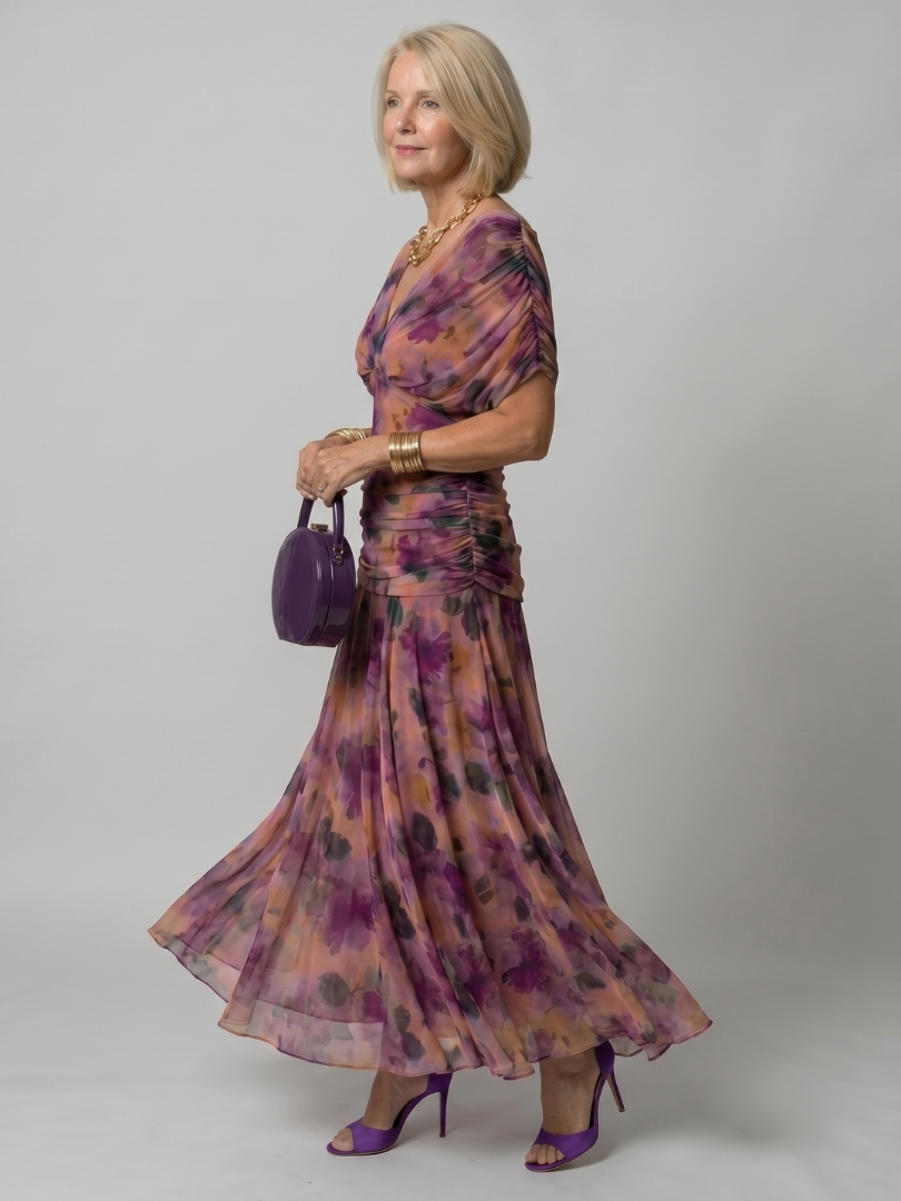 Calen | Flowing Off Shoulder Midi Dress - Maison Léa & Lou