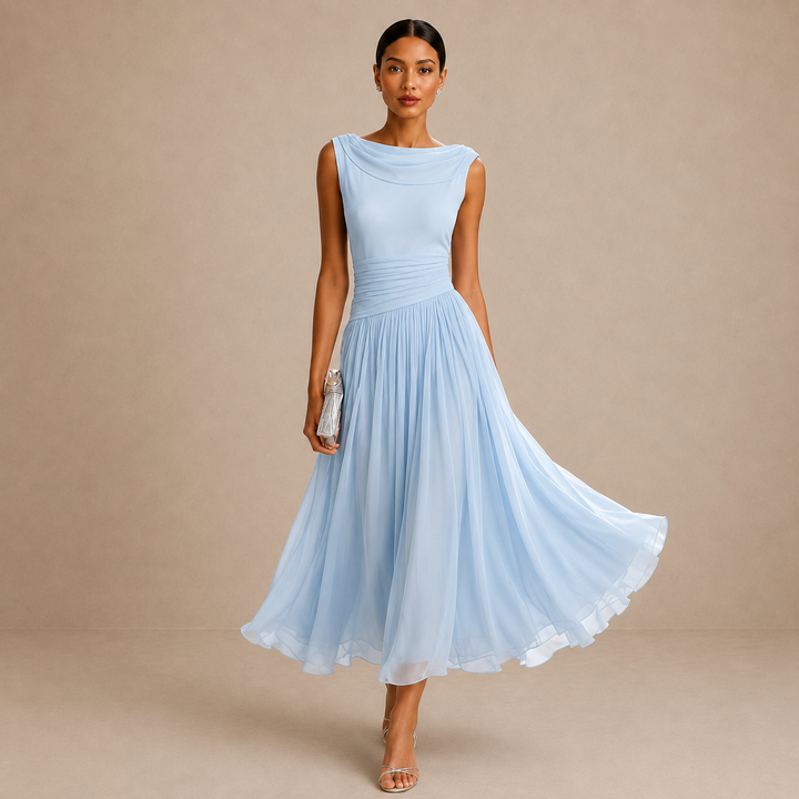 LIORA™ | PLEATED MIDI DRESS - Maison Léa &amp; Lou