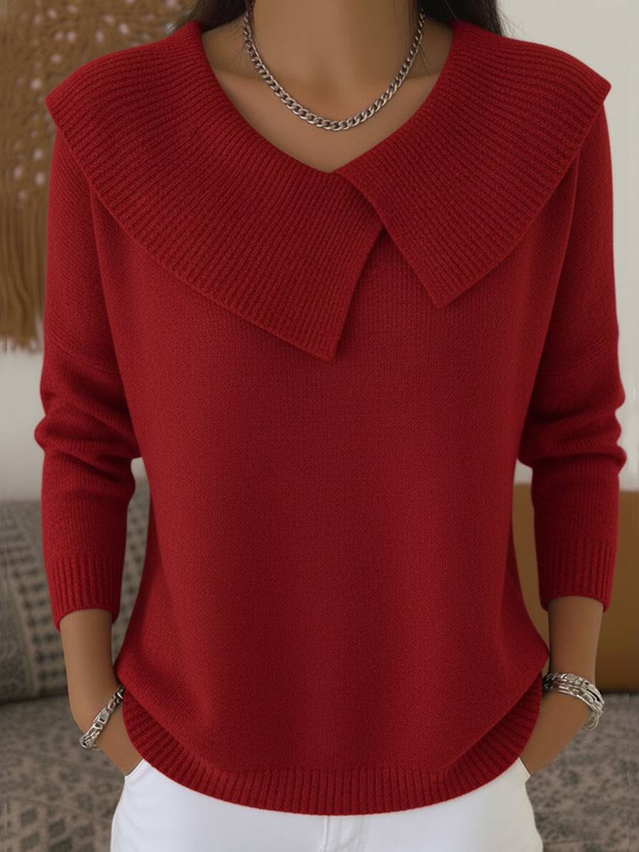 Leontine | Draped Collar Knit Jumper - Maison Léa & Lou