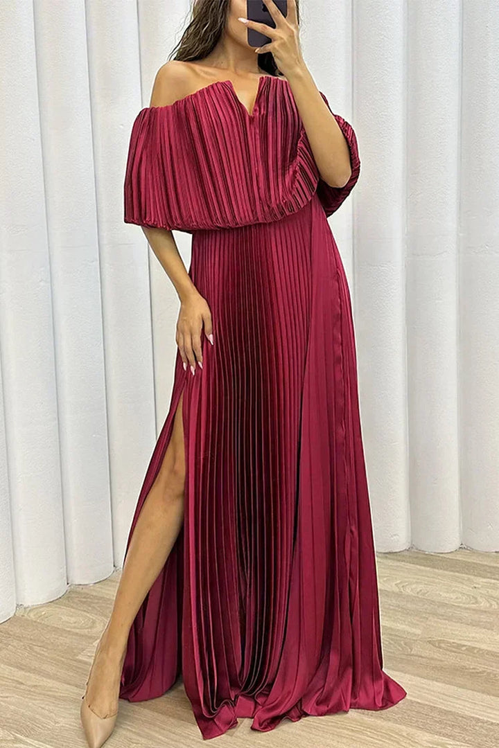 Arabella | Elegant Pleated Maxi Dress - Maison Léa &amp; Lou