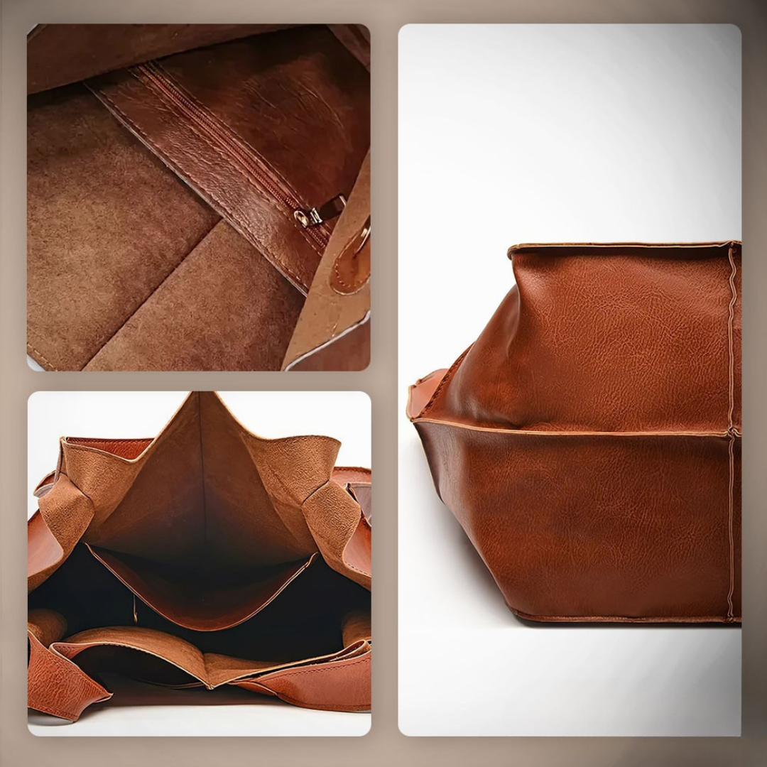 Ruth - Timeless Allure Leather Tote Bag - Maison Léa &amp; Lou