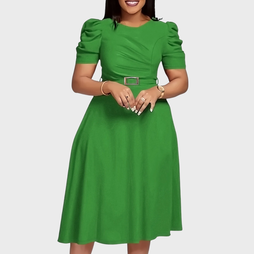 Harriet Bloom | Soft-Touch Ruched Midi Dress - Maison Léa &amp; Lou