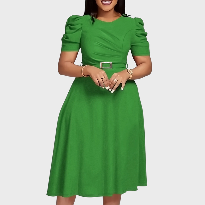 Harriet Bloom | Soft-Touch Ruched Midi Dress - Maison Léa &amp; Lou