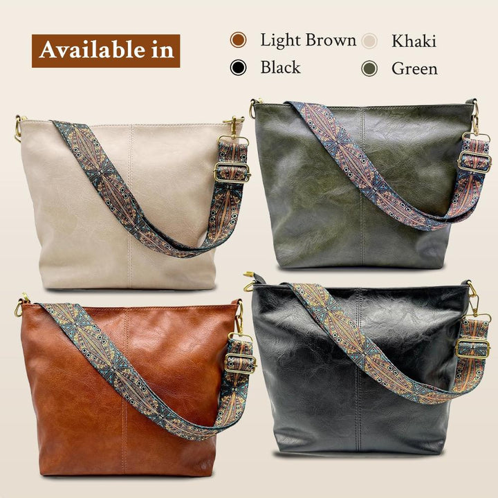 Linda - Vintage Charm Leather Shoulder Bag - Maison Léa &amp; Lou
