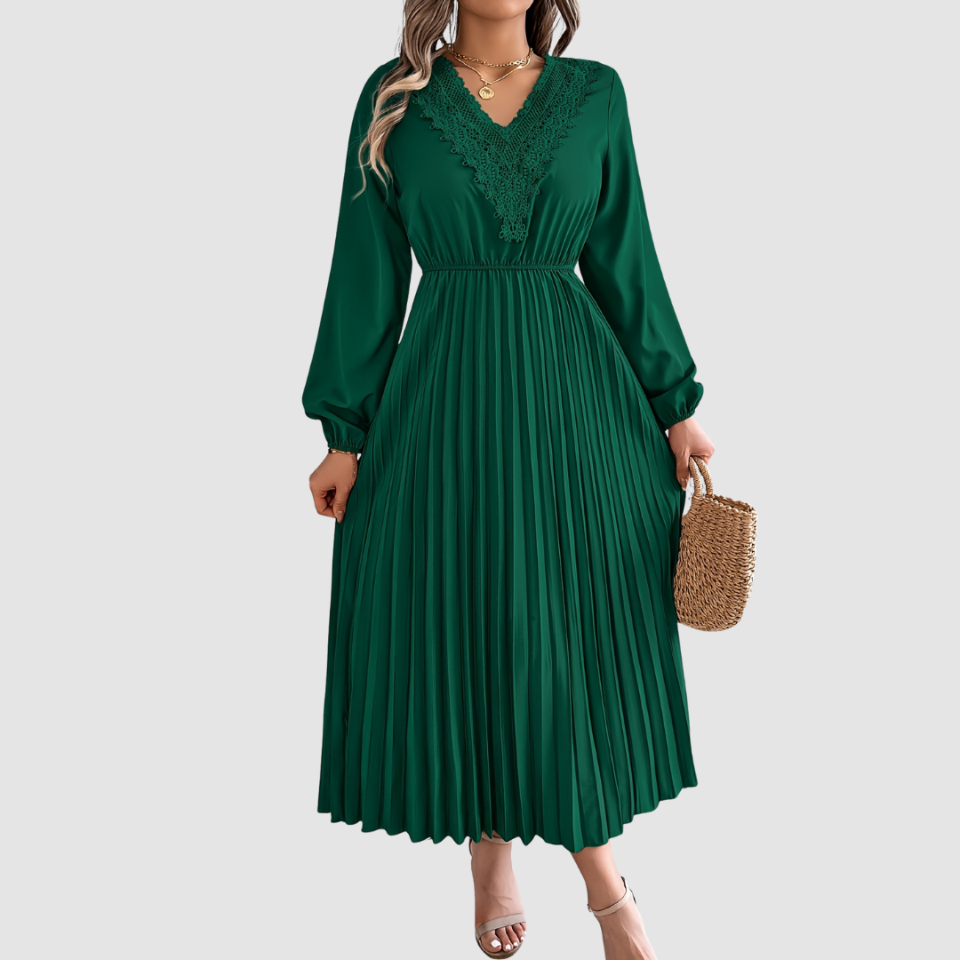 Rosalind Quinn | Lace V-Neck A-Line Dress - Maison Léa &amp; Lou