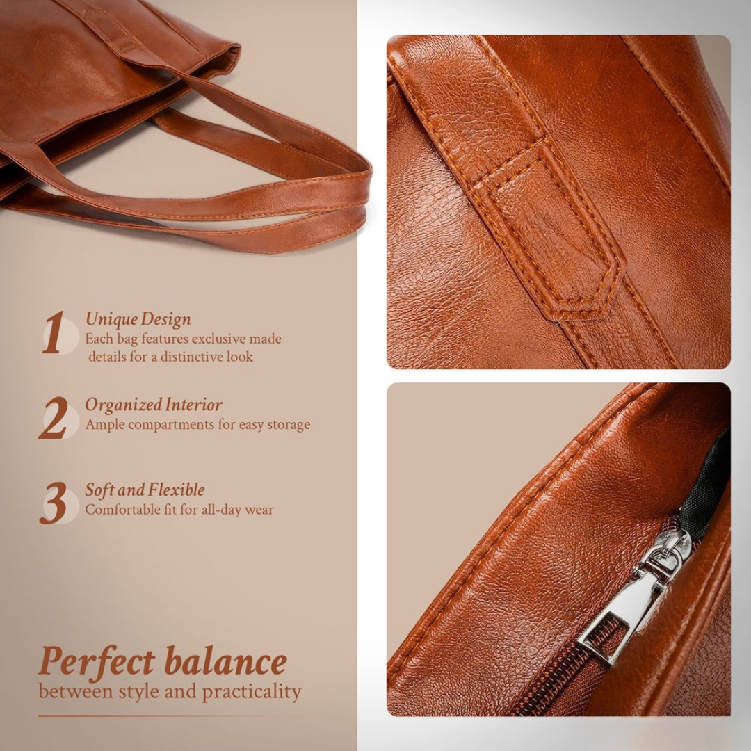 Susan - Minimalist Luxury Leather Shoulder Bag - Maison Léa &amp; Lou