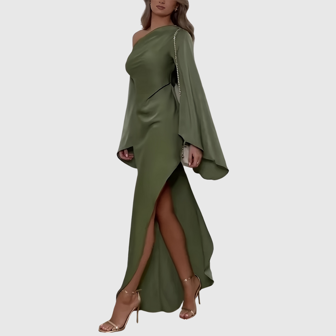 Alyne | Elegant One‑Shoulder Evening Dress - Maison Léa &amp; Lou