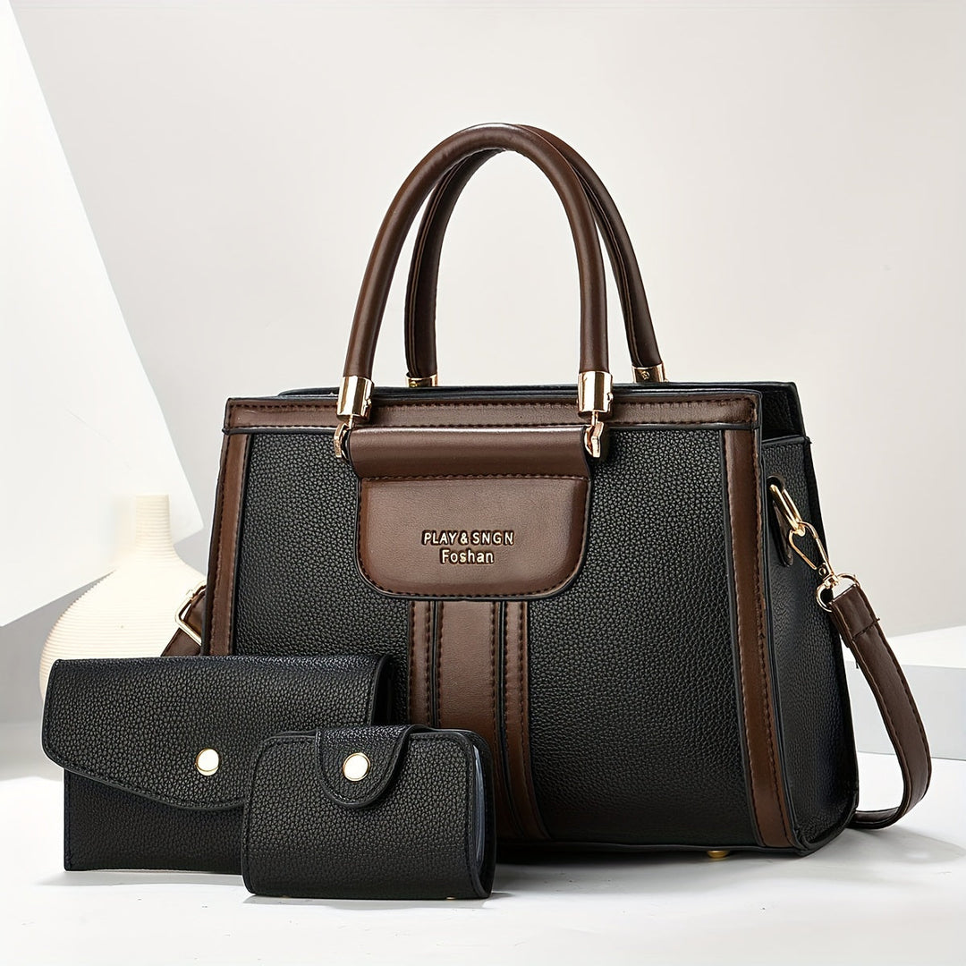 Luna - Elegant 3-Piece Leather Bag Set - Maison Léa &amp; Lou