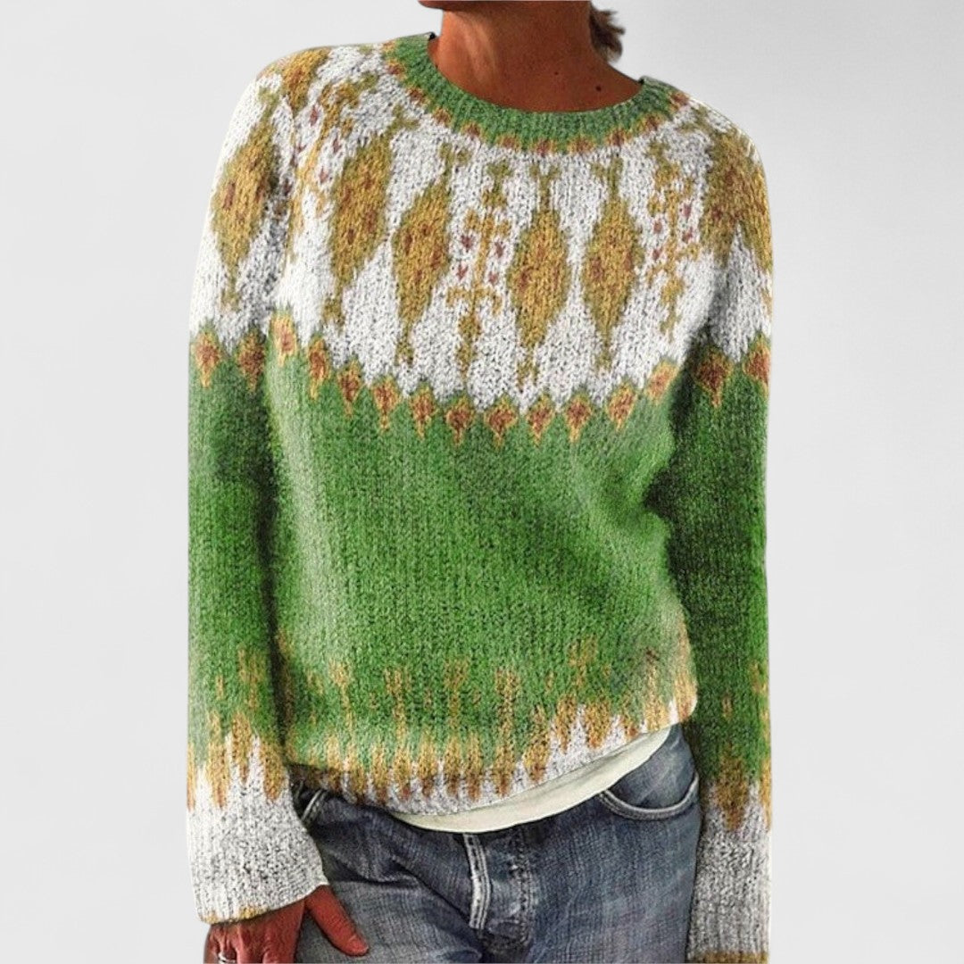 Linda - Retro Scandinavian knitted sweater - Maison Léa & Lou